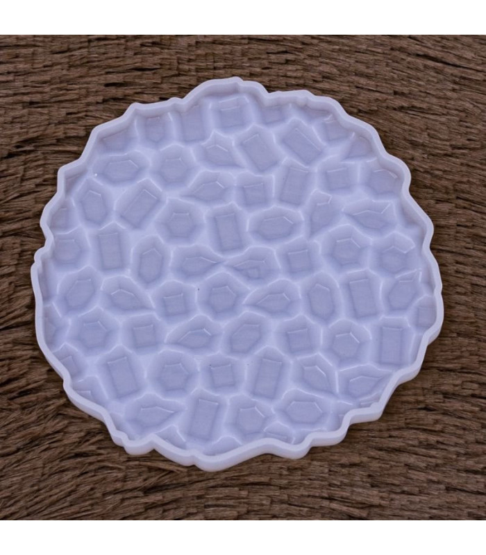 Molde de silicona posavaso con diseño diamante 13c