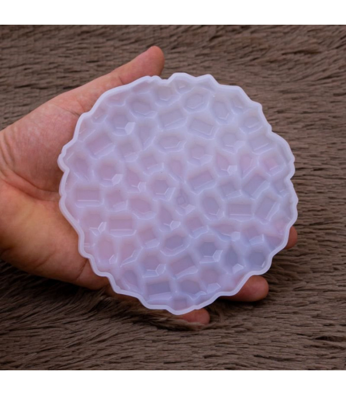 Molde de silicona posavaso con diseño diamante 13c