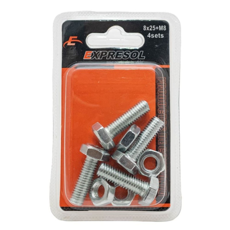 Paquete de bulon y tuerca 8x25 EXPRESOL