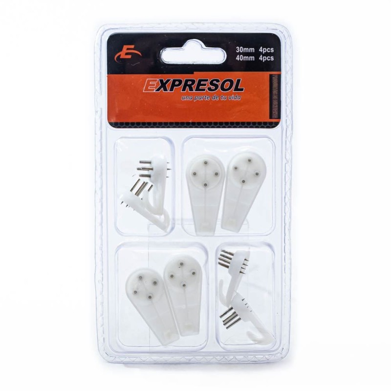Paquete de gancho plastico 8pc EXPRESOL