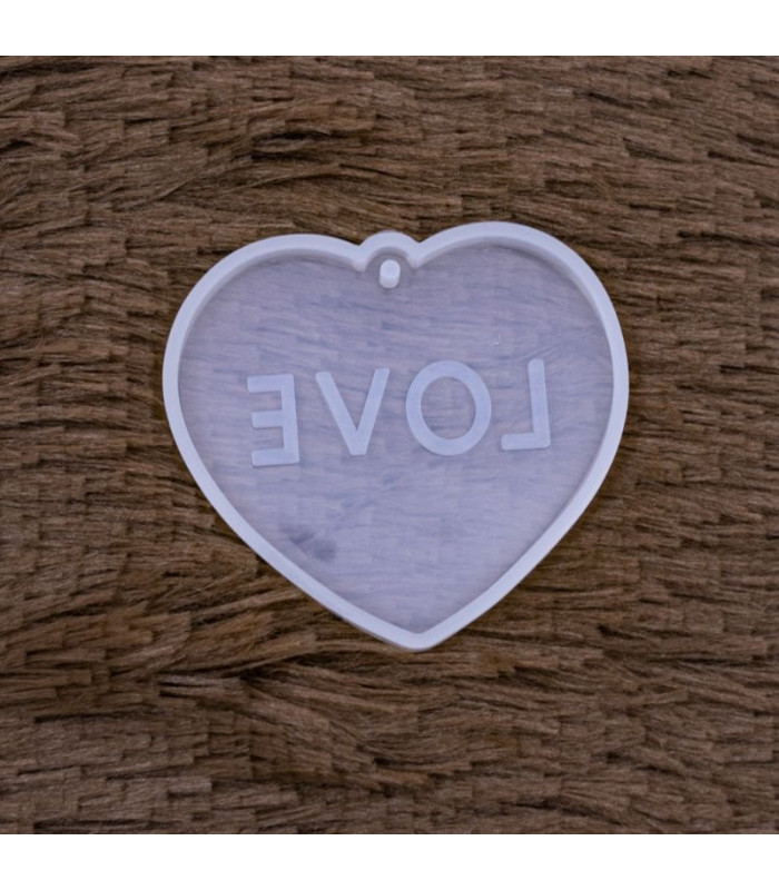 Molde de silicona dije corazon love 67x60mm