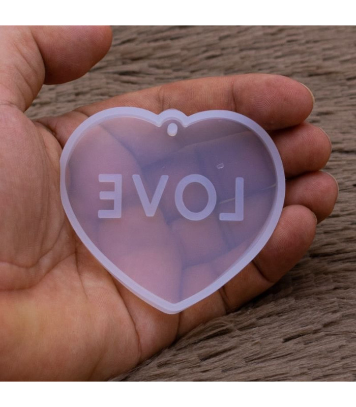 Molde de silicona dije corazon love 67x60mm