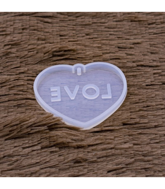 Molde de silicona dije corazon love 67x60mm