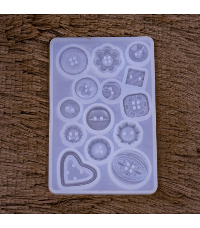 Molde de silicona boton 14 diseños 10x7cm