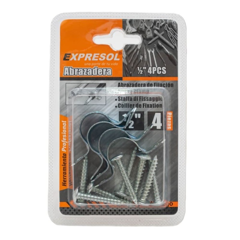 Abrazadera para caño de 1/2 4pc EXPRESOL