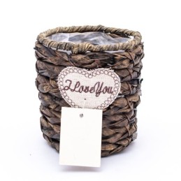 Maceta decorativa de mimbre 10cm