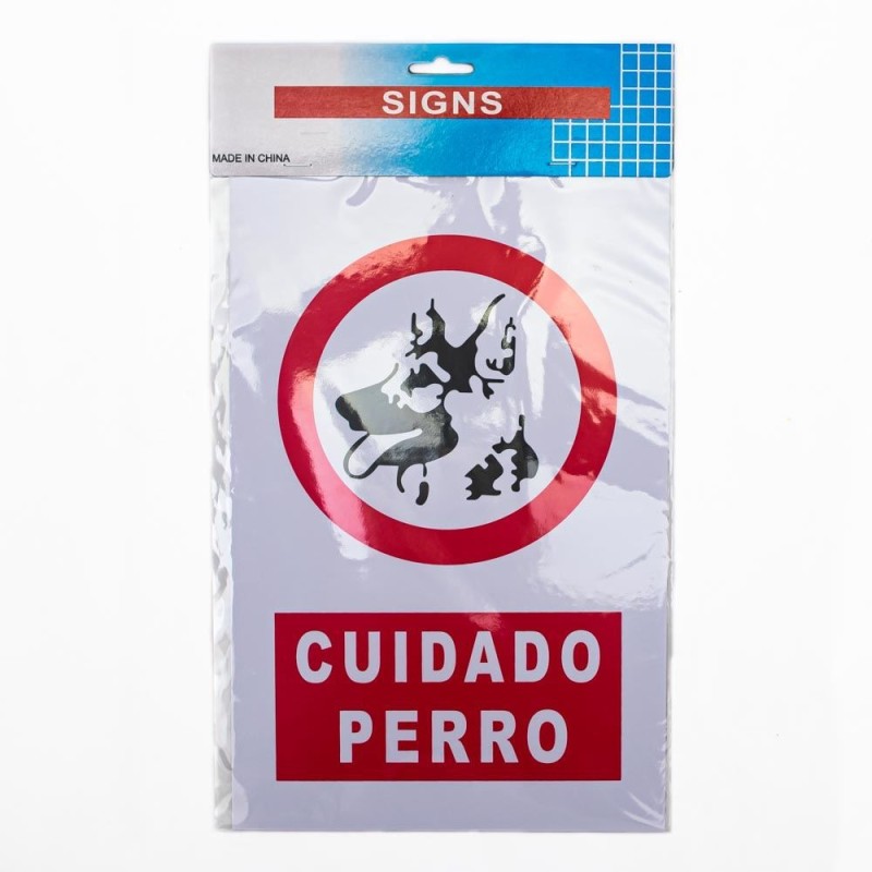 Cartel CUIDADO PERRO 20x30cm