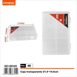 Caja con divisorias transparente 21.5x14.5cm EXPRE