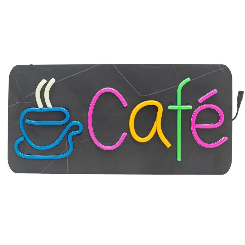 Cartel neon CAFE 46x22cm