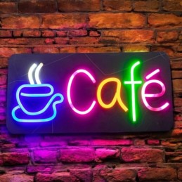 Cartel neon CAFE 46x22cm