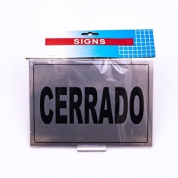 Cartel metalico ABIERTO-CERRADO 21x15cm