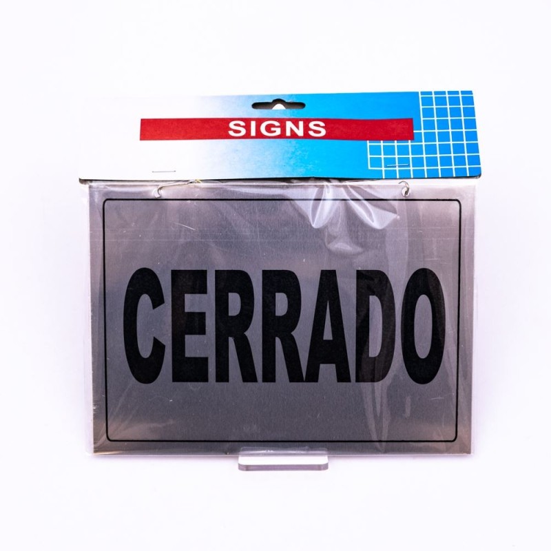 Cartel metalico ABIERTO-CERRADO 21x15cm