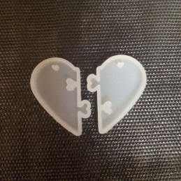 Molde de silicona corazon doble colgante 3cm