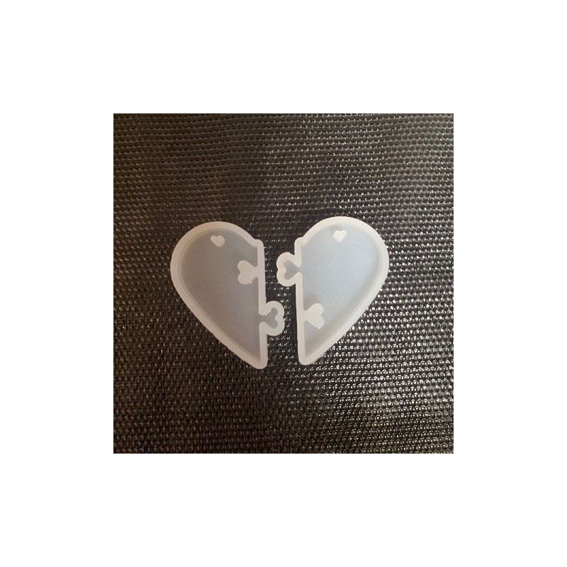 Molde de silicona corazon doble colgante 3cm