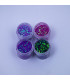 Glttter mix tono gama lila 4pc