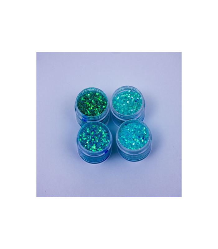 Glitter mix gama celeste 4pc