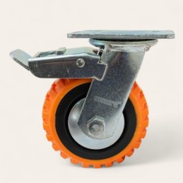 Rueda naranja giratoria con freno 5  WYNNS