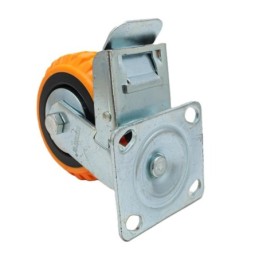 Rueda naranja giratoria con freno 5  WYNNS