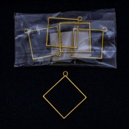 Dije cuadrado dorado 30mm 5pc