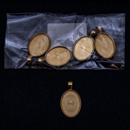 Dije oval dorado 35x20mm 5pc