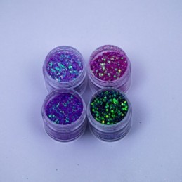 Glttter mix tono gama lila 4pc