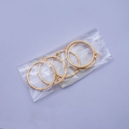 Dije redondo dorado 28mm 5pc