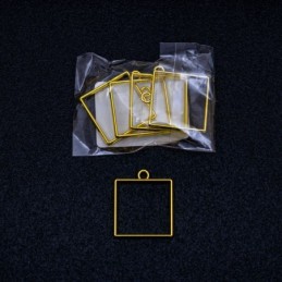 Molde de silicona cuadrado dorado 23mm 5pc