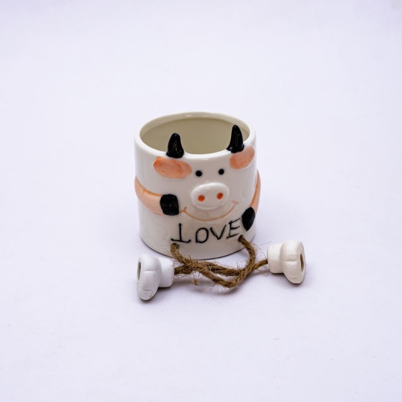 Maceta vaca con patitas 7.7x8cm