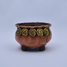 Maceta cantaro con flores 15x7cm