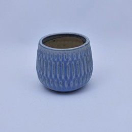 Maceta con lineas verticales 12x14cm