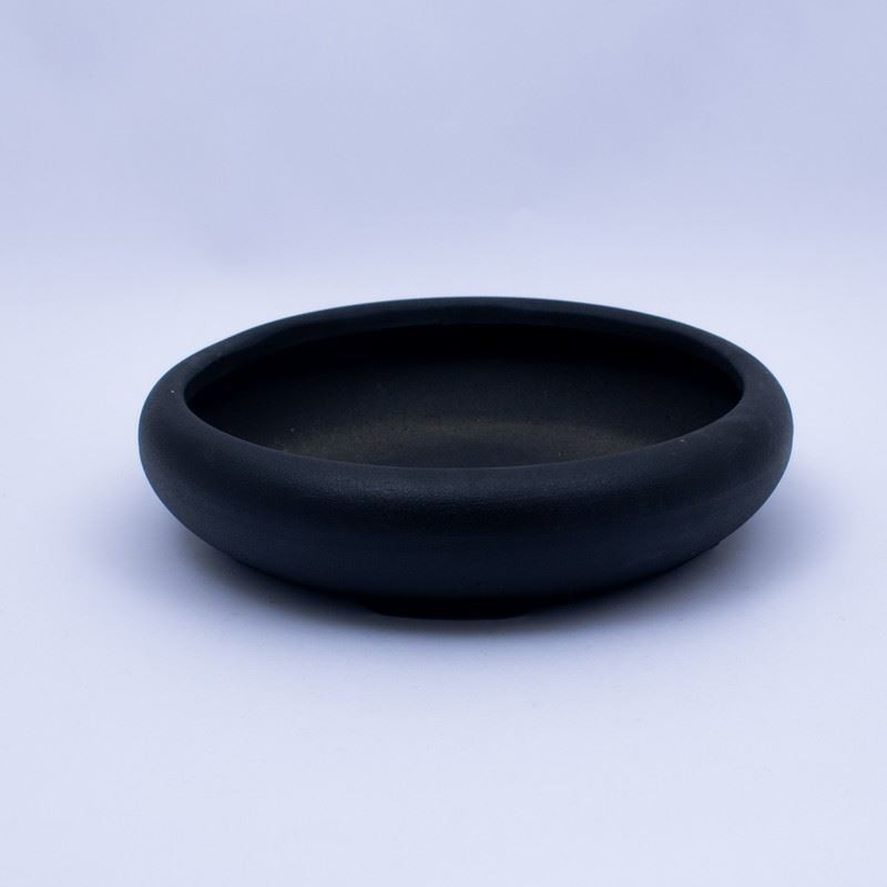 Maceta circular negro aspero 20cm