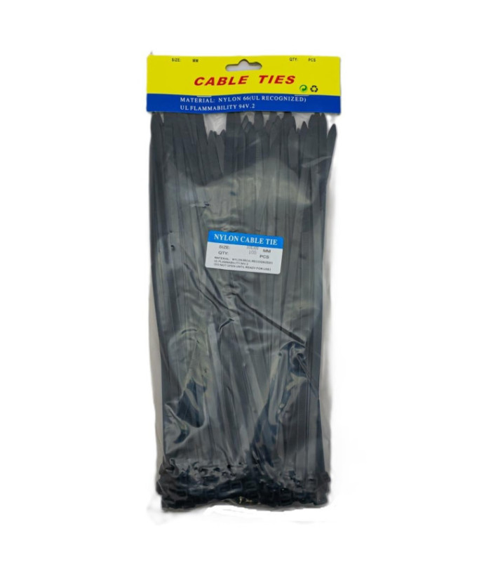 PRECINTO 10x300MM 100PC NEGRO