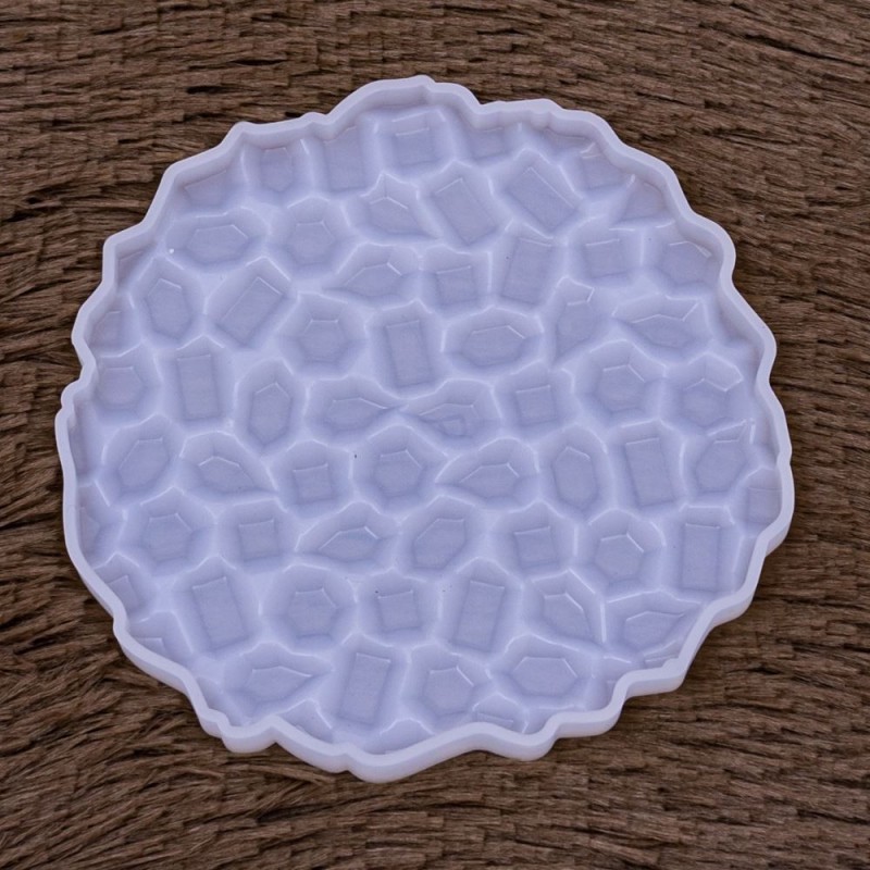 Molde de silicona posavaso con diseño diamante 13c