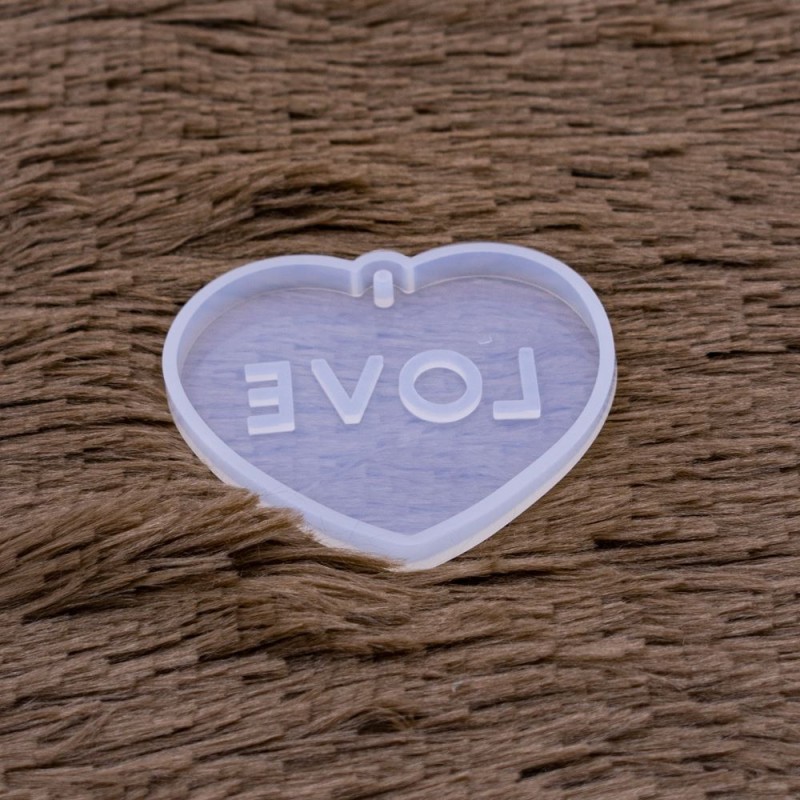 Molde de silicona dije corazon love 67x60mm