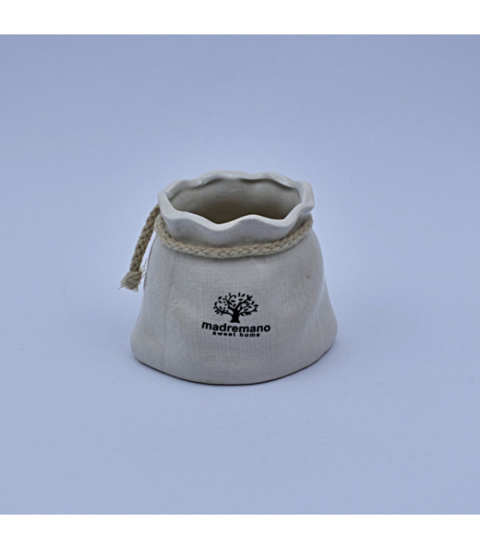Maceta de porcelana con cordon