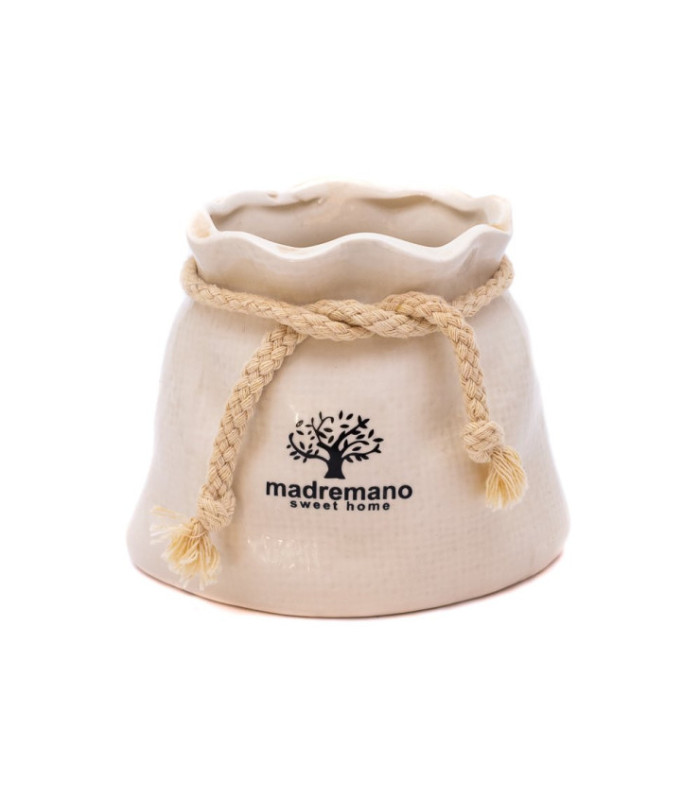 Maceta de porcelana con cordon