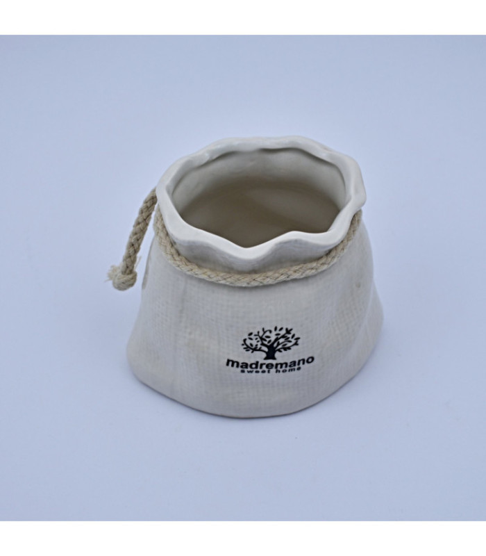 Maceta de porcelana con cordon