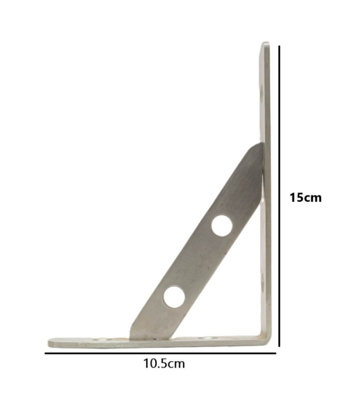 Soporte angulo INOXIDABLE 2pc 15x10cm