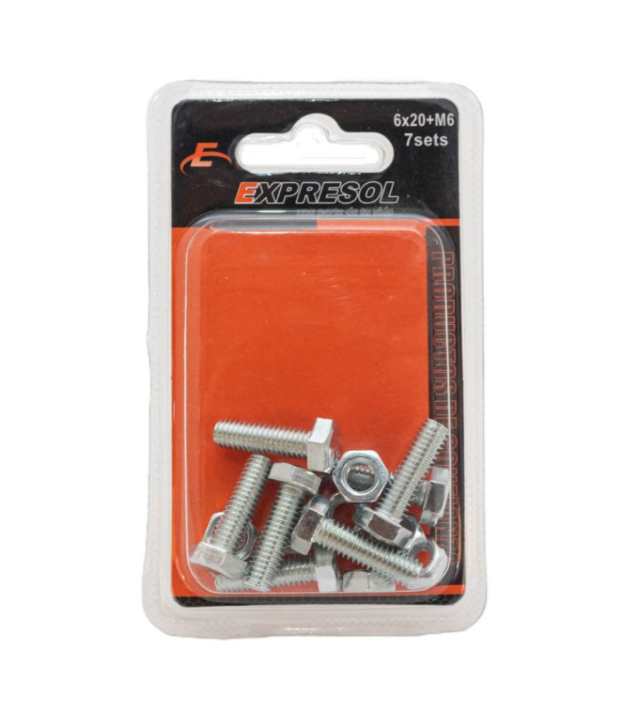 Paquete de bulon y tuerca 6mm 7pc EXPRESOL