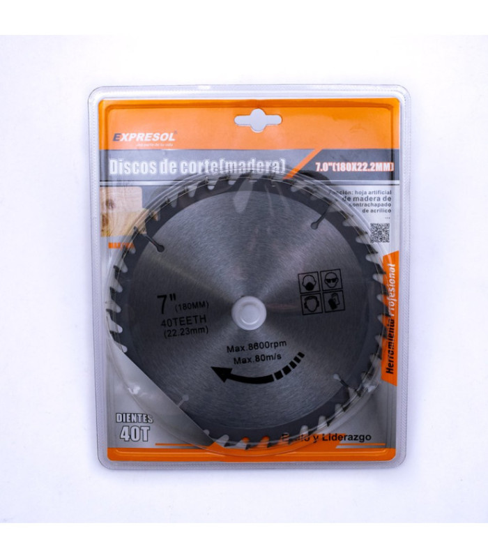 Disco de corte para madera 180x22.2mm EXPRESOL