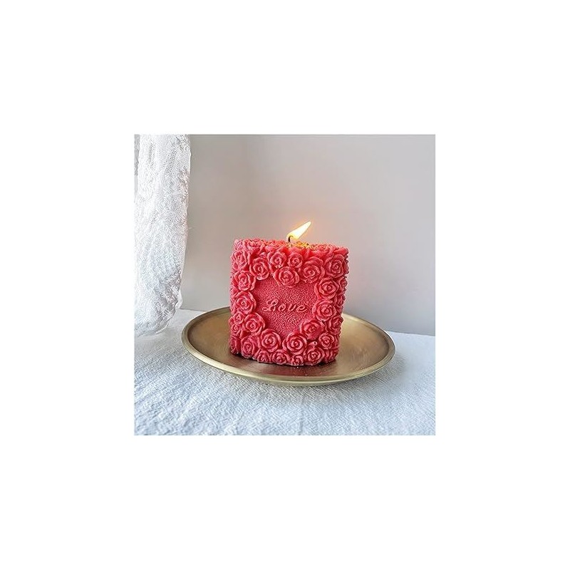 Molde de silicona rosa de san valentin 8x8.5cm