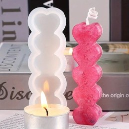 Molde de silicona bara de corazon 32x95mm