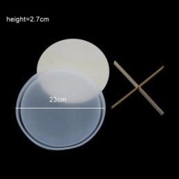 Molde de silicona circular con soporte de madera