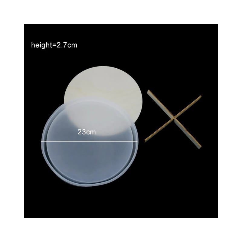 Molde de silicona circular con soporte de madera