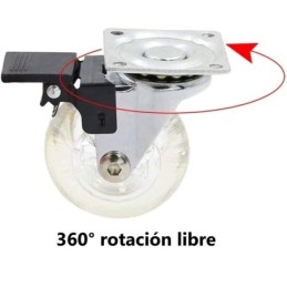 Rueda para mueble giratorio con freno 62mm 30kg