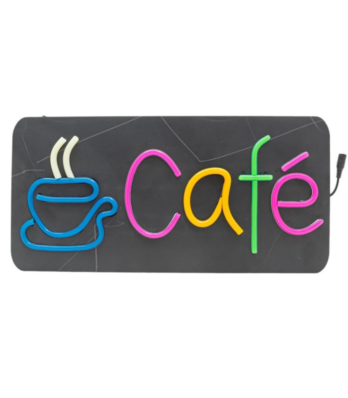 Cartel neon CAFE 46x22cm