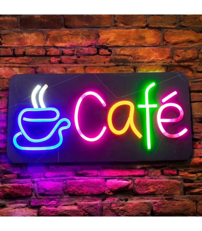 Cartel neon CAFE 46x22cm