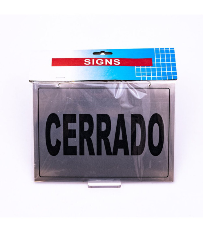 Cartel metalico ABIERTO-CERRADO 21x15cm