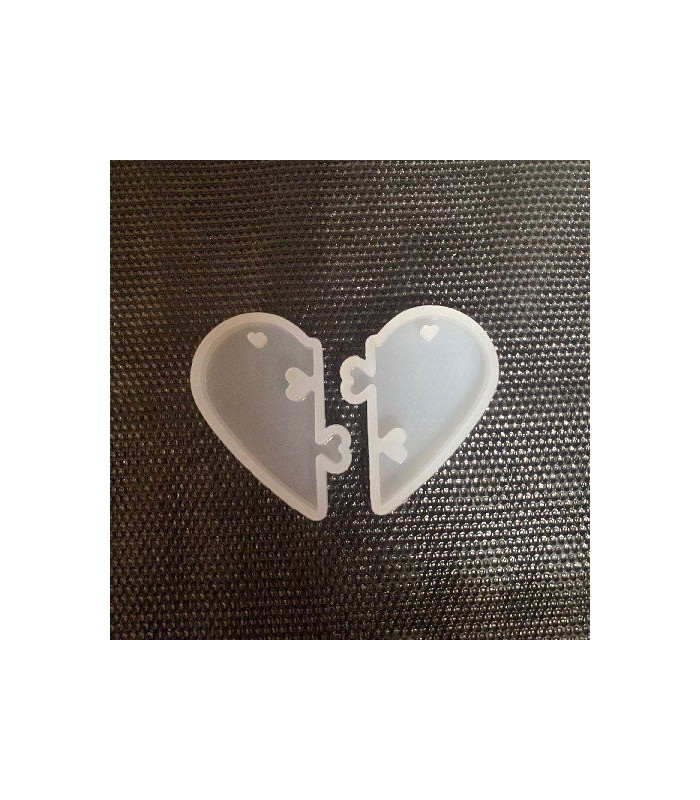 Molde de silicona corazon doble colgante 3cm