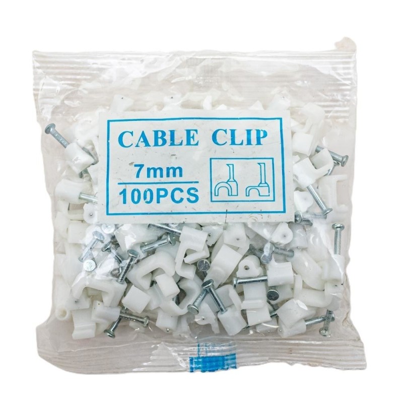 Grampa para cable cuadrado 7mm 100pc